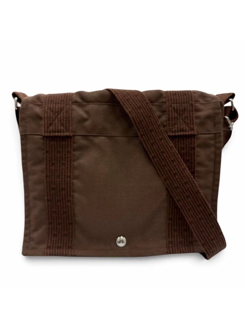 Hermes Her Line Besace PM Silver Sellier Shoulder Bag Brown